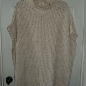 Lou & Grey Ivory Poncho Sweater L/XL